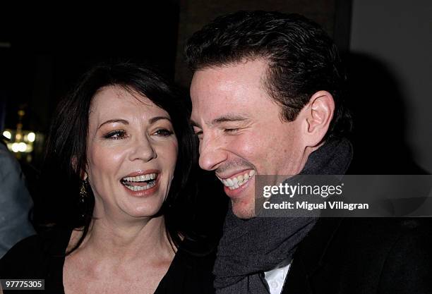 Iris Berben and Oliver Berben attend the German premiere of 'Kennedy's Hirn' on March 16, 2010 in Munich, Germany.