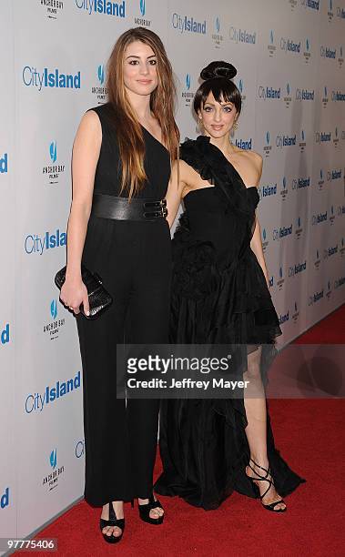 Actress Dominik GarcÃ­a-Lorido and Prima Ballerina Lorena Feijoo arrive at the "City Island" Los Angeles Premiere on March 15, 2010 in Los Angeles,...