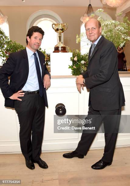 Mikel Delzangles and Ed Dunlop attend the Victoria Racing Club lunch celebrating the Melbourne Cup Carnival's global significance, on the eve of...