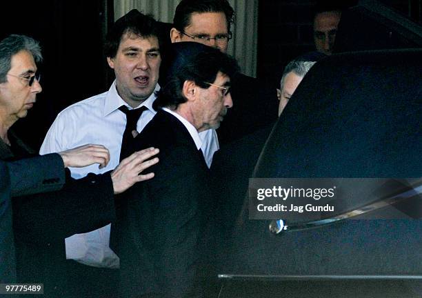 Bernie Haim attends the private funeral service for his son actor Corey Haim at Steeles Memorial Chapel on March 16, 2010 in Thornhill, Ontario,...