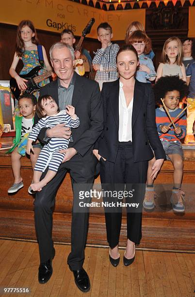 Stephen Sunnucks and Stella McCartney attend the launch of new collection by Stella McCartney for GapKids at Porchester Hall on March 16, 2010 in...