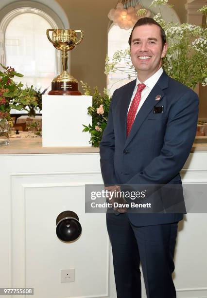 Josh Christian attends the Victoria Racing Club lunch celebrating the Melbourne Cup Carnival's global significance, on the eve of Royal Ascot, at...