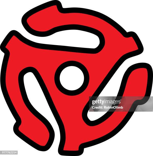 bold line 45 rpm record adaptor icon - 45 rpm stock illustrations