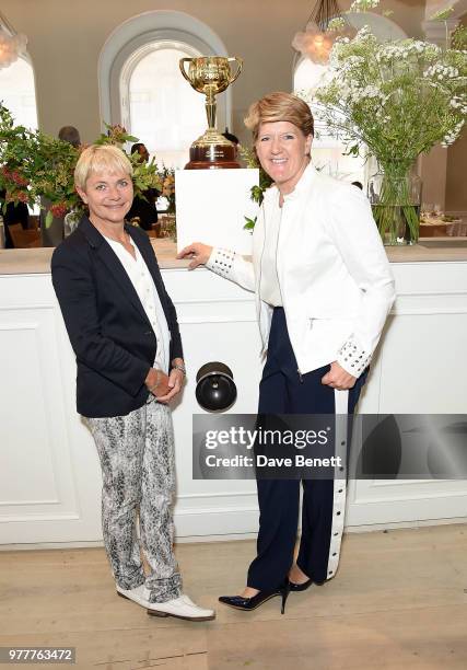 Alice Arnold and Claire Balding attend the Victoria Racing Club lunch celebrating the Melbourne Cup Carnival's global significance, on the eve of...