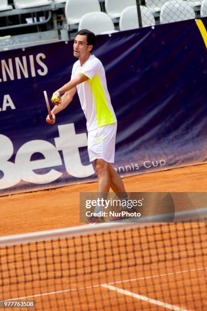 Gianluca Mager during match between Gianluca Mager and Benjamin Hassan during day 3 at the Internazionali di Tennis Città dell'Aquila in L'Aquila,...