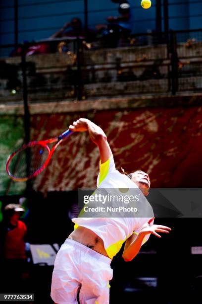 Gianluca Mager during match between Gianluca Mager and Benjamin Hassan during day 3 at the Internazionali di Tennis Città dell'Aquila in L'Aquila,...