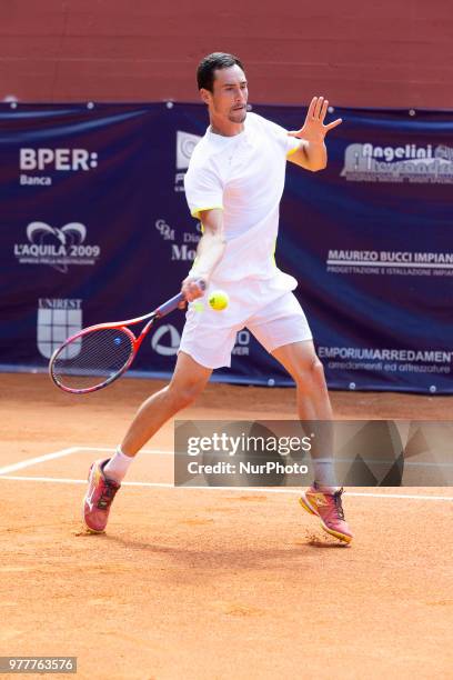 Gianluca Mager during match between Gianluca Mager and Benjamin Hassan during day 3 at the Internazionali di Tennis Città dell'Aquila in L'Aquila,...