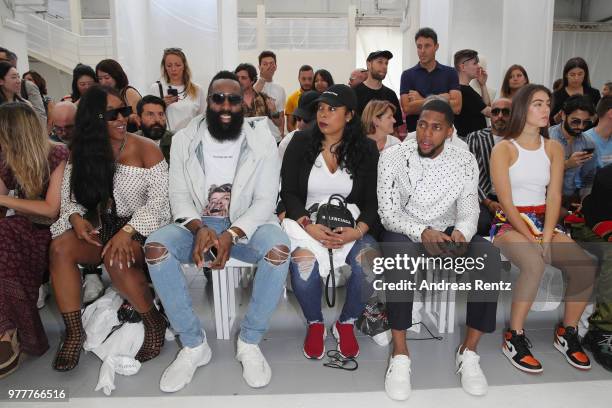 Kesha Mcloud, James Harden and guests attend Ih Nom Uh Nit SS19 Collection Presentation - 'Midnight Special' on June 18, 2018 in Milan, Italy.