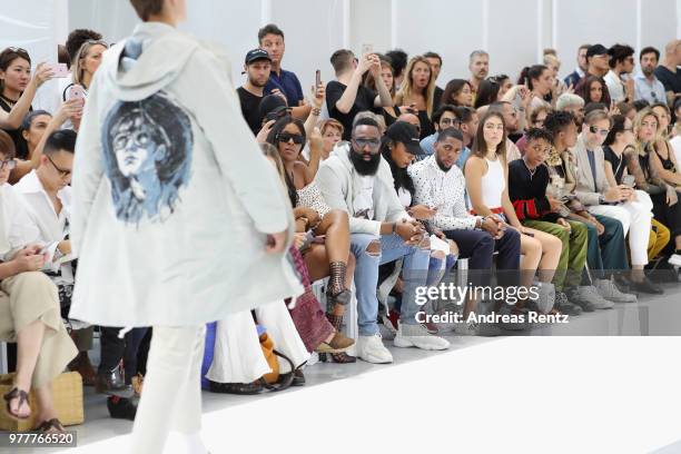 Kesha Mcloud, James Harden and guests attend Ih Nom Uh Nit SS19 Collection Presentation - 'Midnight Special' on June 18, 2018 in Milan, Italy.