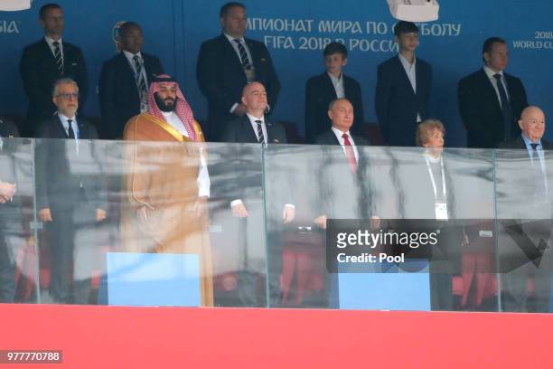 Asian Football Confederation President Sheikh Salman bin Ibrahim al Khalifa, Saudi Arabia's Crown Prince Mohammed Bin Salman Al Saud, FIFA President...