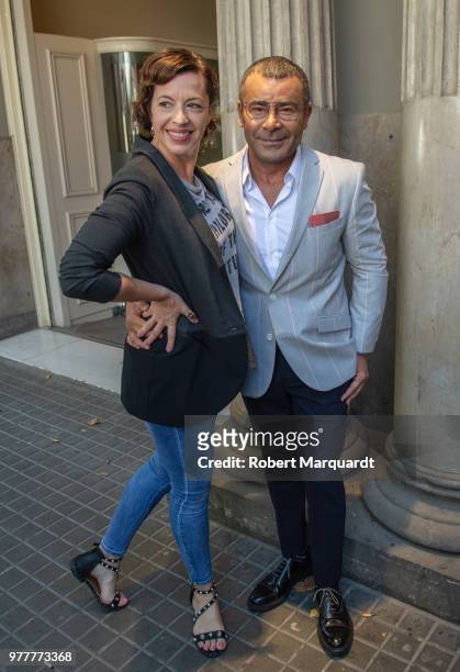 Marta Ribera and Jorge Javier Vazquez pose for the press during a presentation of 'Grandes Exitos' at the theater Tivoli on June 18, 2018 in...