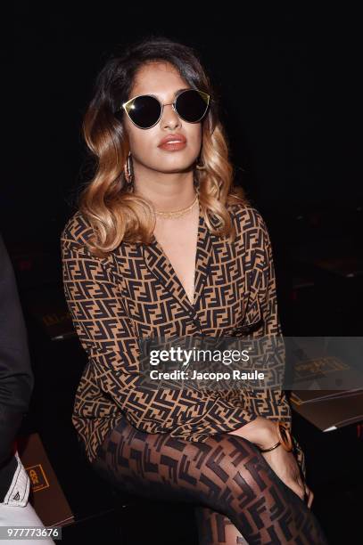 Singer M.I.A. Attends the Fendi show during Milan Men's Fashion Week Spring/Summer 2019 on June 18, 2018 in Milan, Italy.