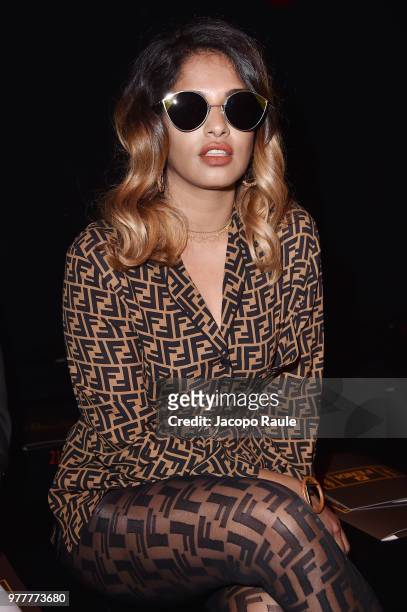 Singer M.I.A. Attends the Fendi show during Milan Men's Fashion Week Spring/Summer 2019 on June 18, 2018 in Milan, Italy.