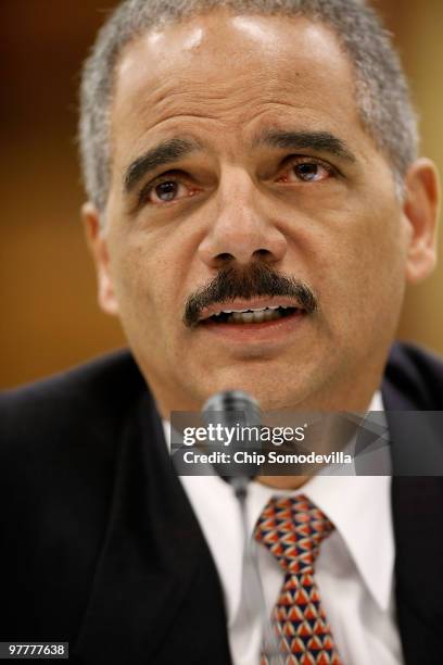 Attorney General Eric Holder testifies before the House Appropriations Committee's Commerce, Justice, Science, and Related Agencies Subcommittee...