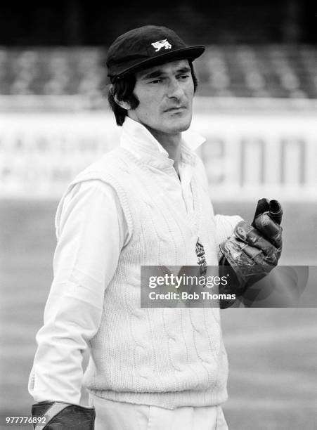 Alan Knott of England during the 4th Test match of the 1976 Test Series between England and the West Indies at Headingley in Leeds, England, circa...