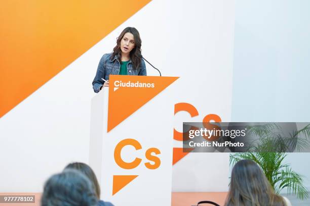 The national spokesperson for Citizens, Ines Arrimadas, during the press conference of the meeting of the Executive Committee held today at the party...