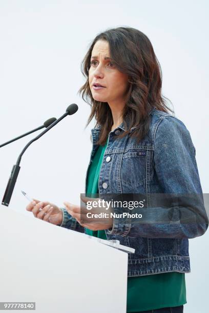 The national spokesperson for Citizens, Ines Arrimadas, during the press conference of the meeting of the Executive Committee held today at the party...