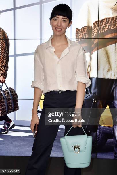 Samantha De Reviziis attends the Fendi show during Milan Men's Fashion Week Spring/Summer 2019 on June 18, 2018 in Milan, Italy.