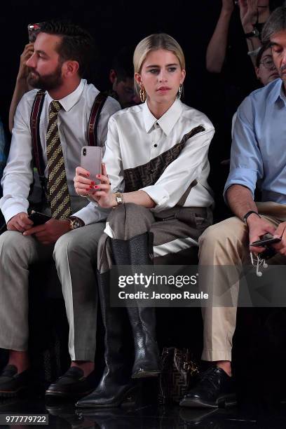 Caroline Daur attends the Fendi show during Milan Men's Fashion Week Spring/Summer 2019 on June 18, 2018 in Milan, Italy.