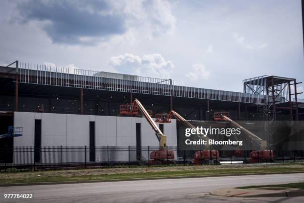 The CME Group Inc. Data center stands under construction in Aurora, Illinois, U.S., on Friday, May 25, 2018. In Maple Park, Illinois, traders appear...