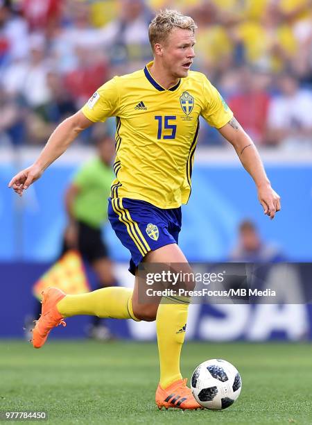 Oscar Hiljemark of Sweden in action during the 2018 FIFA World Cup Russia group F match between Sweden and Korea Republic at Nizhniy Novgorod Stadium...