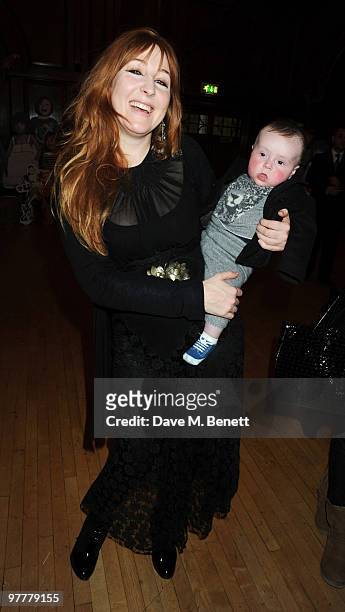 Charlotte Tilbury and son Flynn attend the launch for Stella McCartney's collection for GAP at the Porchester Hall on March 16, 2010 in London,...