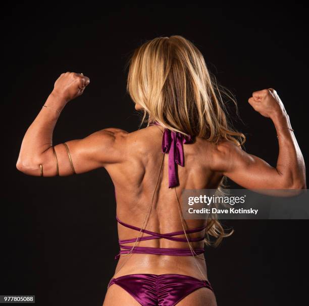 Teresa Giudice poses for a photoshoot before her first bodybuilding competition that was 2 days later. She competed in the 2018 NPC South Jersey...