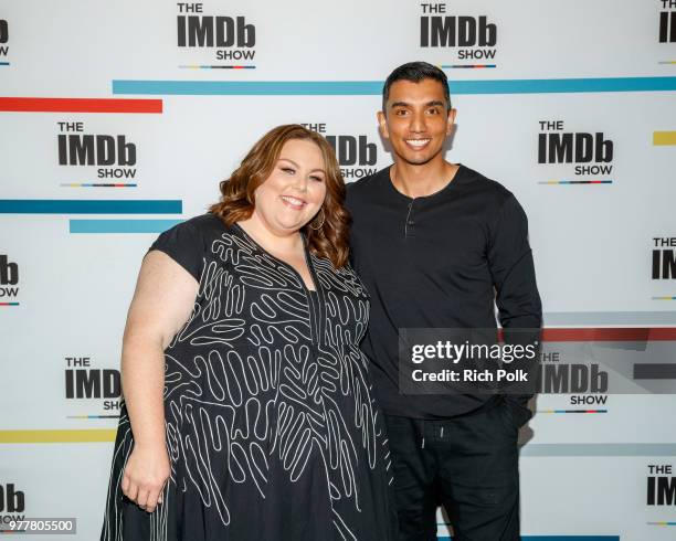 Actress Chrissy Metz and co-host Tim Kash on the set of 'The IMDb Show' on June 14, 2018 in Studio City, California. This episode of 'The IMDb Show'...