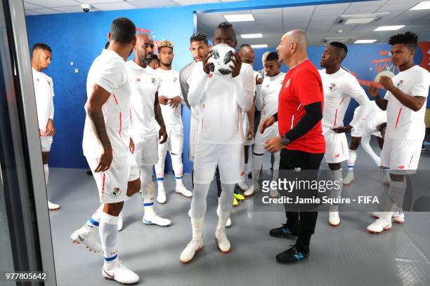 Abdiel Arroyo of Panama looks on from the tunnel prior to the 2018 FIFA World Cup Russia group G match between Belgium and Panama at Fisht Stadium on...