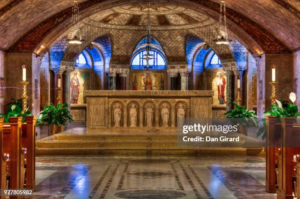 the crypt chuch of basilica of the immaculate conception - cathedral of the immaculate conception stock pictures, royalty-free photos & images