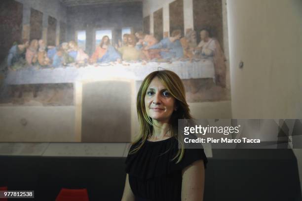 Chiara Rostagno, Director of the Museo del Cenacolo Vinciano attends the Leonardo Da Vinci Prime Idee Per l'Ultima Cena' Exhibition press preview at...