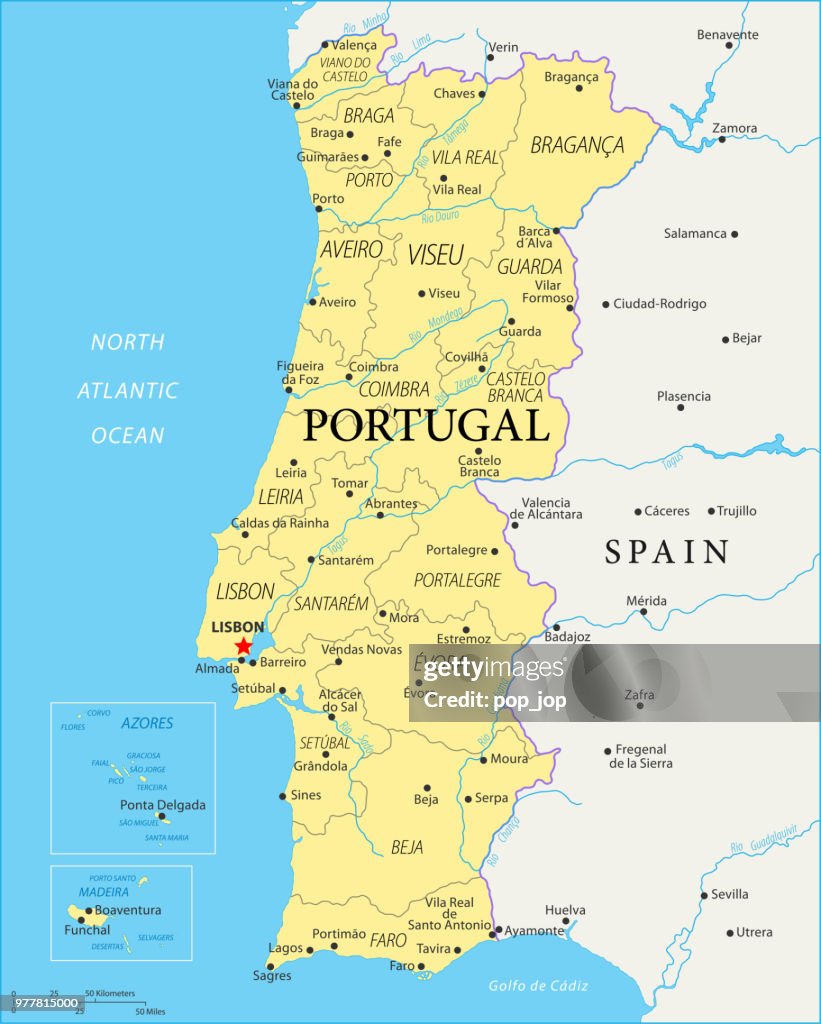 Map of Portugal - Vector