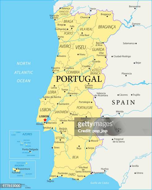 map of portugal - vector - madeira stock illustrations