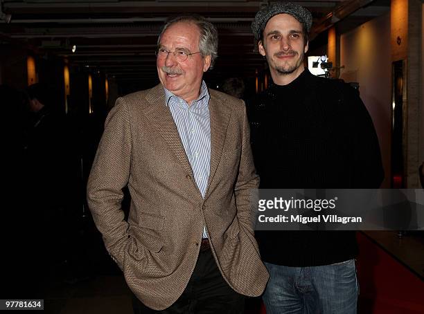 Friedrich von Thun and his son Max von Thun attend the German premiere of 'Kennedy's Hirn' on March 16, 2010 in Munich, Germany.