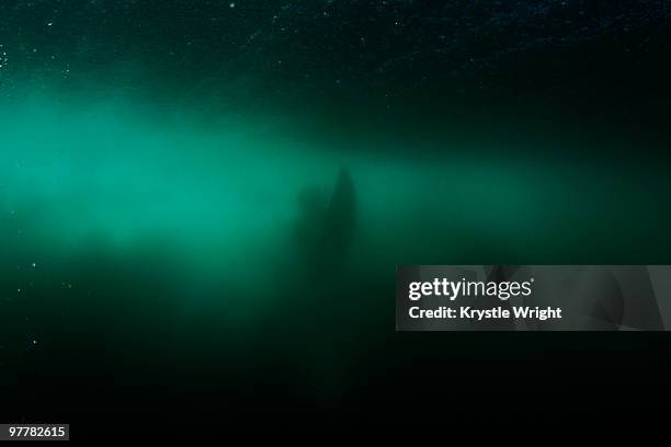 a surfer duck dives a wave at g-land, java, indonesia. - ominous bildbanksfoton och bilder