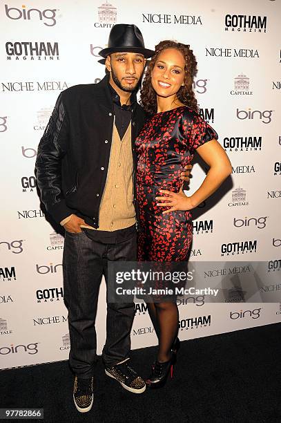 Musician Alicia Keys and recording artist Swizz Beatz attend Gotham Magazine's Annual Gala hosted by Alicia Keys and presented by Bing at Capitale on...
