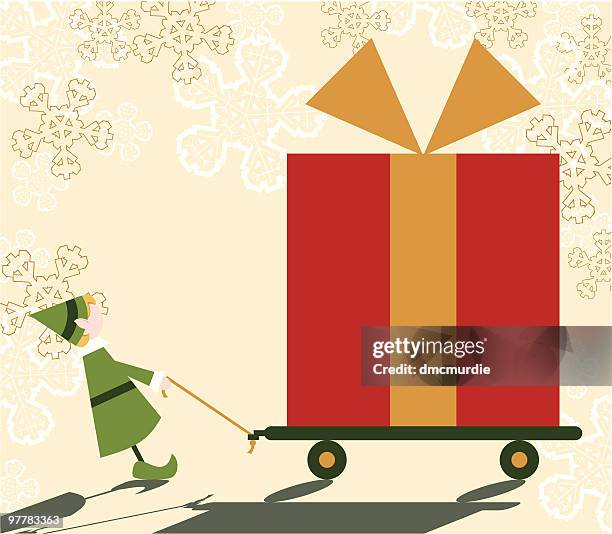 big christmas iii - ear pulling stock illustrations