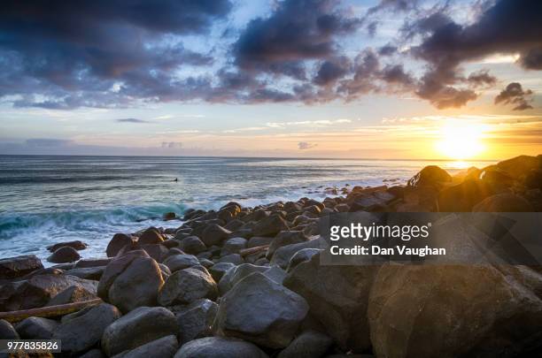 burleigh sunrise - burleigh beach stock pictures, royalty-free photos & images