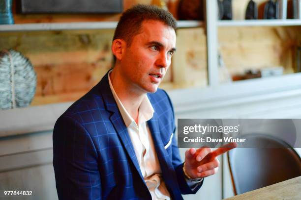 Head coach Raul Gonzalez during his presentation as the new head coach of Paris Saint Germain Handball on June 18, 2018 in Boulogne-Billancourt,...