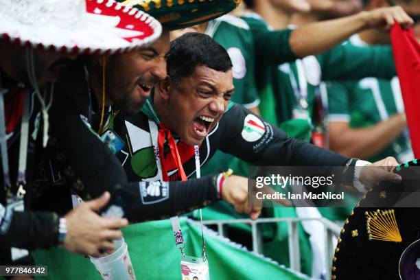 Mexico fans are seen during the 2018 FIFA World Cup Russia group F match between Germany and Mexico at Luzhniki Stadium on June 17, 2018 in Moscow,...