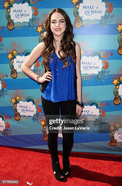 Actress Elizabeth Gillies attends the Make-A-Wish Foundation event at Santa Monica Pier on March 14, 2010 in Santa Monica, California.