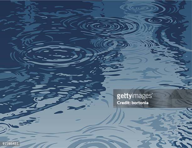 puddle on a rainy day - rippled stock illustrations