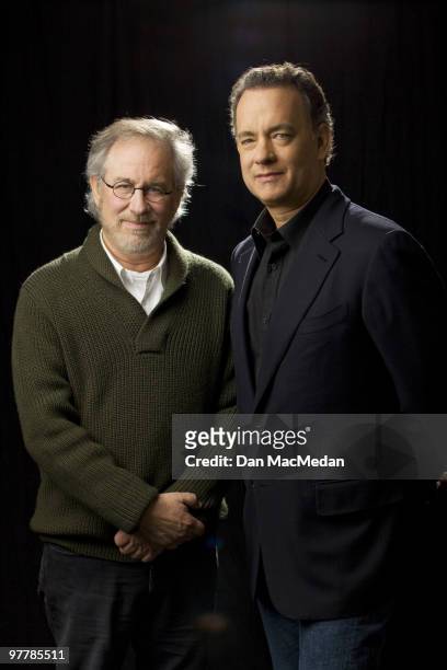 Movie director Steven Spielberg and actor Tom Hanks pose for a portrait session for the USA Today in Los Angeles, CA on March 12, 2010. .