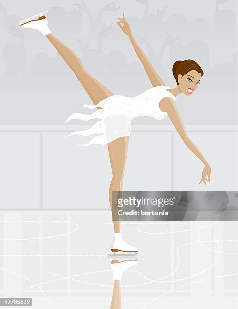 female figure skater - figure skating vector stock illustrations