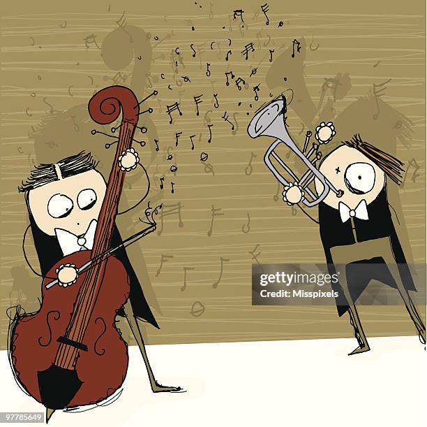 crazy classic symphony duet - vector challenge november - duet stock illustrations