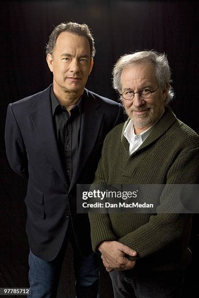 Movie director Steven Spielberg and actor Tom Hanks pose for a portrait session for the USA Today in Los Angeles, CA on March 12, 2010. .