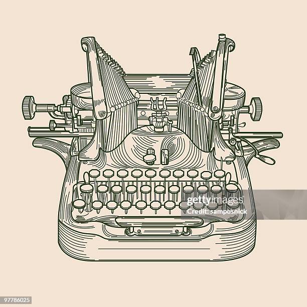 illustrations, cliparts, dessins animés et icônes de ancienne machine à écrire - caractère d'imprimerie