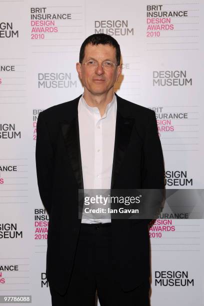 Antony Gormley poses for photographs at the Brit Insurance Design Awards at the Design Museum on March 16, 2010 in London, England. Antony chaired...