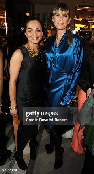 Fabiola Ferreira de Freitas and Deborah Leng attend the Roger Vivier party to celebrate the launch of the new bag collection Miss Viv, hosted by Ines...