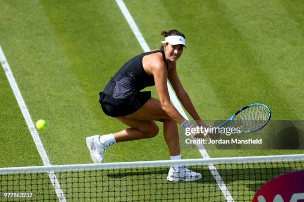 Garbine Muguruza of Spain partnering Daria Kasatkina of Russia during their double match against Andrea Sestini Hlavackova of the Czech Republic...